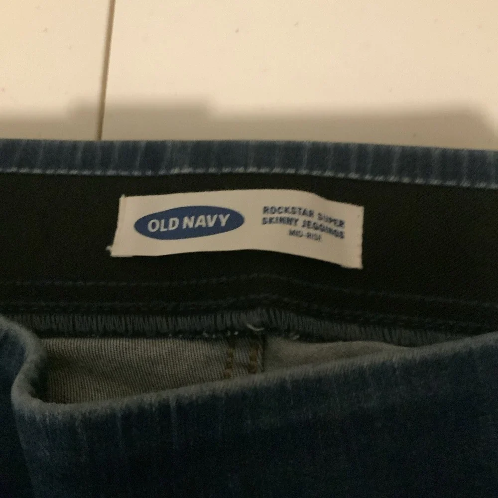 Old‎ Navy Rockstar Super Skinny Jeggings Womens 4 Mid Rise Blue Denim Pull On